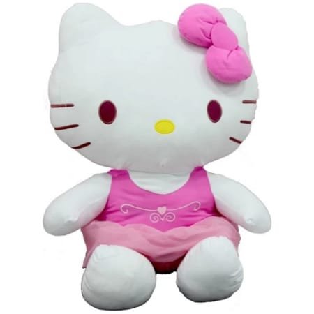 Sunman - Peluş Hello Kitty Elbiseli Kurdeleli 50 cm